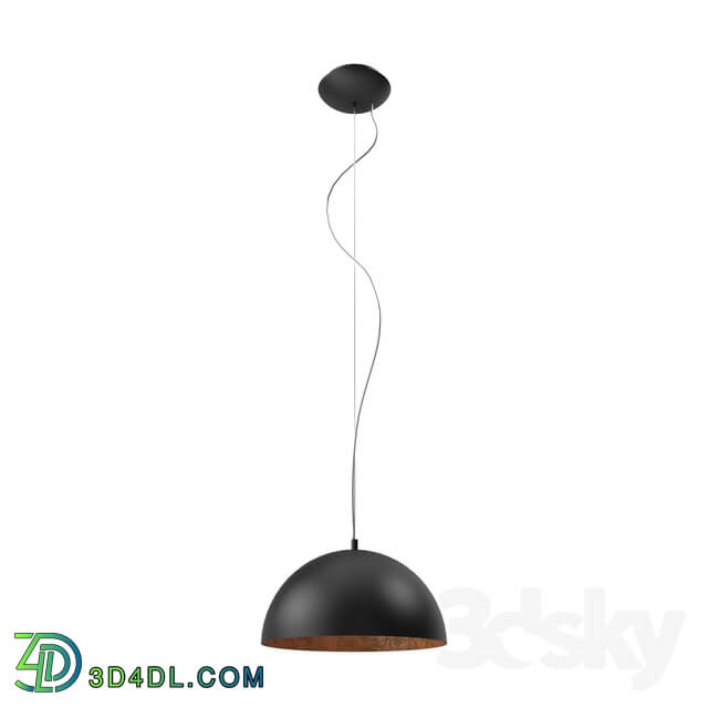 Ceiling light - 94937 Suspension GAETANO 1_ 1x60W _E27__ Ø380_ H1500_ steel_ black_ copper