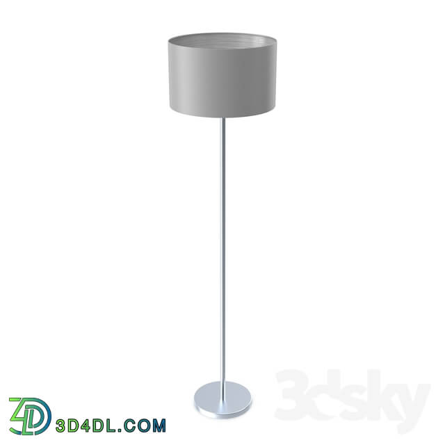 Floor lamp - 95173 Floor lamp MASERLO_ 1х60W _E27__ Ø380_ H1510_ nickel matt _ textile_ gray-brown_ silver