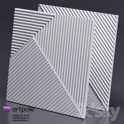 3D panel - Gypsum 3d FIELDS panel from Artpole 