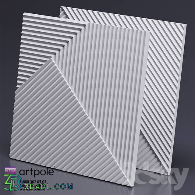 3D panel - Gypsum 3d FIELDS panel from Artpole