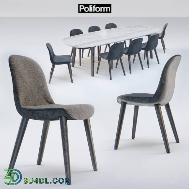 Table _ Chair - Poliform chair MAD DINNING Chair_ table MAD DINNING Table