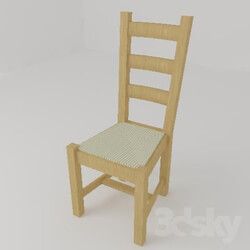 Chair - Chair with elbow supports with straw seat 