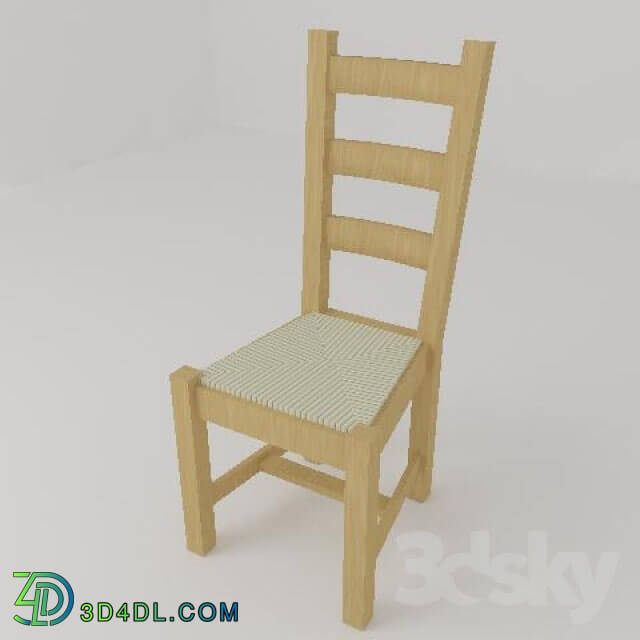 Chair - Chair with elbow supports with straw seat