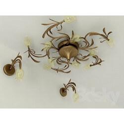 Ceiling light - chandelier and wall brackets 