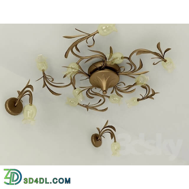 Ceiling light - chandelier and wall brackets