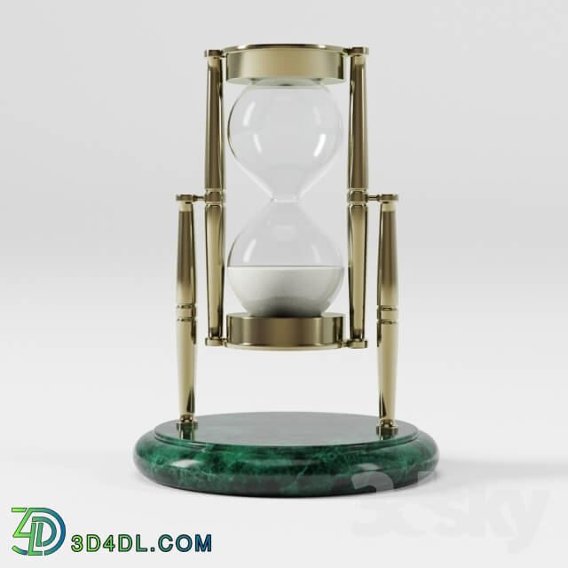 Other decorative objects - Brass and Marble Hourglass