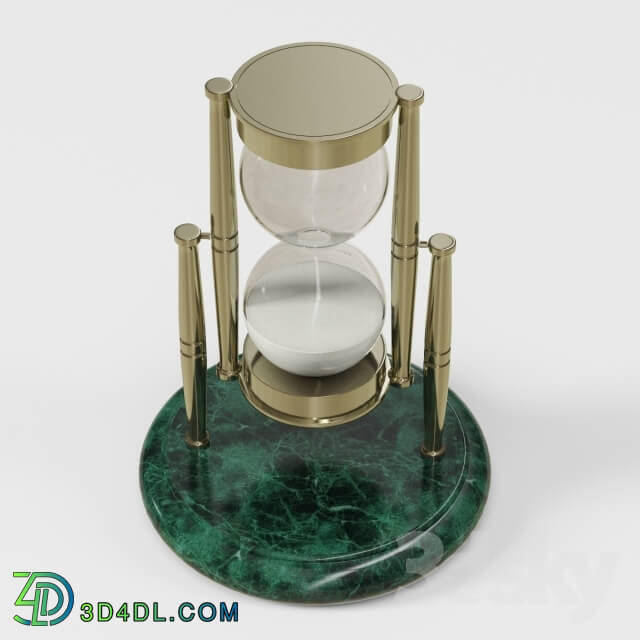 Other decorative objects - Brass and Marble Hourglass