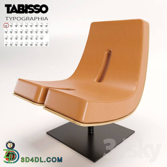 Arm chair - TABISSO TYPOGRAPHIA D Leather easy chair