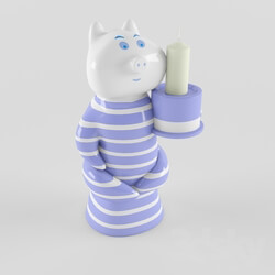 Other decorative objects - Pig candle holder 