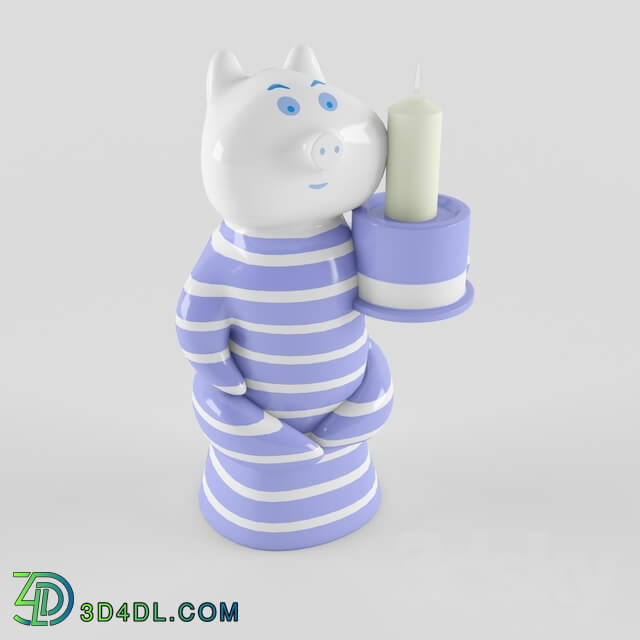 Other decorative objects - Pig candle holder