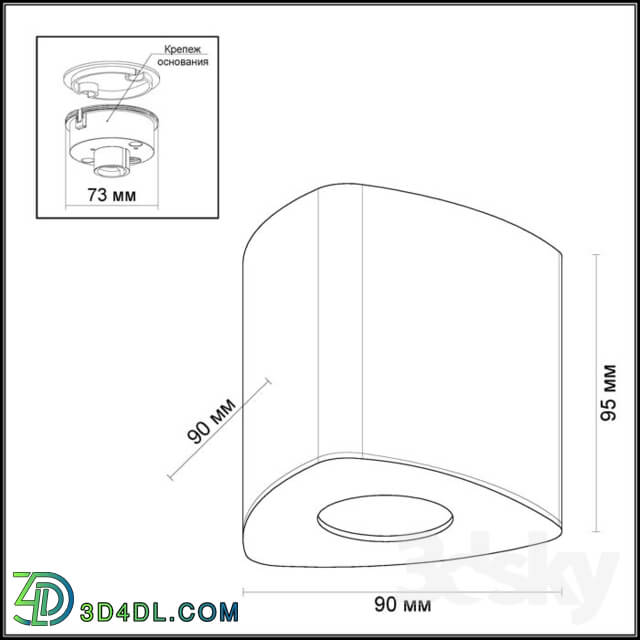 Spot light - Ceiling surface lighting fixture ODEON LIGHT 3573 _ 1C_ 3574 _ 1C_ 3575 _ 1C AQUANA