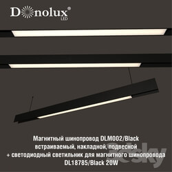 Technical lighting - Luminaire DL18785_Black 20W for magnetic busbar trunking 