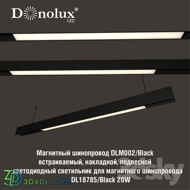 Technical lighting - Luminaire DL18785_Black 20W for magnetic busbar trunking