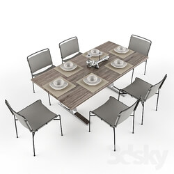 Table _ Chair - Table model with chairs for 3ds max 