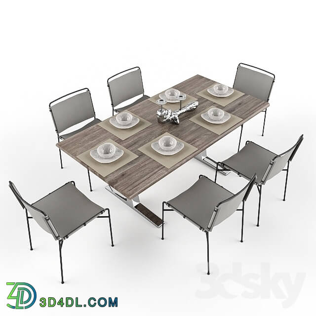 Table _ Chair - Table model with chairs for 3ds max
