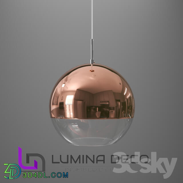 Ceiling light - _OM_ Pendant lamp Lumina Deco Veroni D20 Rose Gold