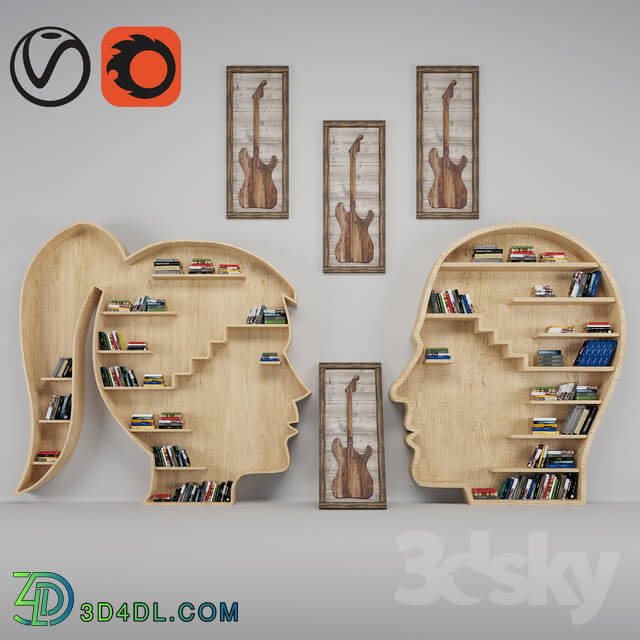 Other decorative objects - Book shelf and Guitar Frame