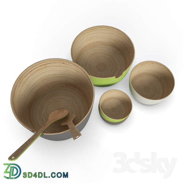 Tableware - Set of bamboo bowls