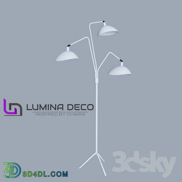 Floor lamp - _OM_ Floor Lamp Lumina Deco Adarrio white LDF 511-3-WT