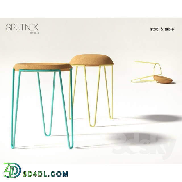 Table _ Chair - SPUTNIK studio Stool table _