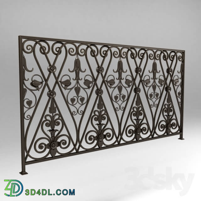 Staircase - Wrought iron railing 3839