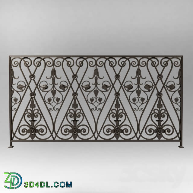 Staircase - Wrought iron railing 3839