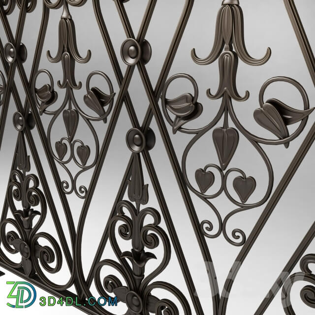 Staircase - Wrought iron railing 3839