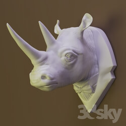 Sculpture - Decorative head rhino 