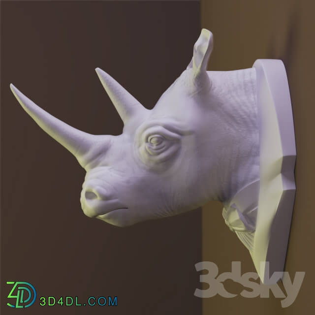 Sculpture - Decorative head rhino