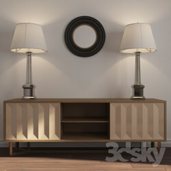 Sideboard _ Chest of drawer - Chest of drawers_ reading lamps_ mirror 