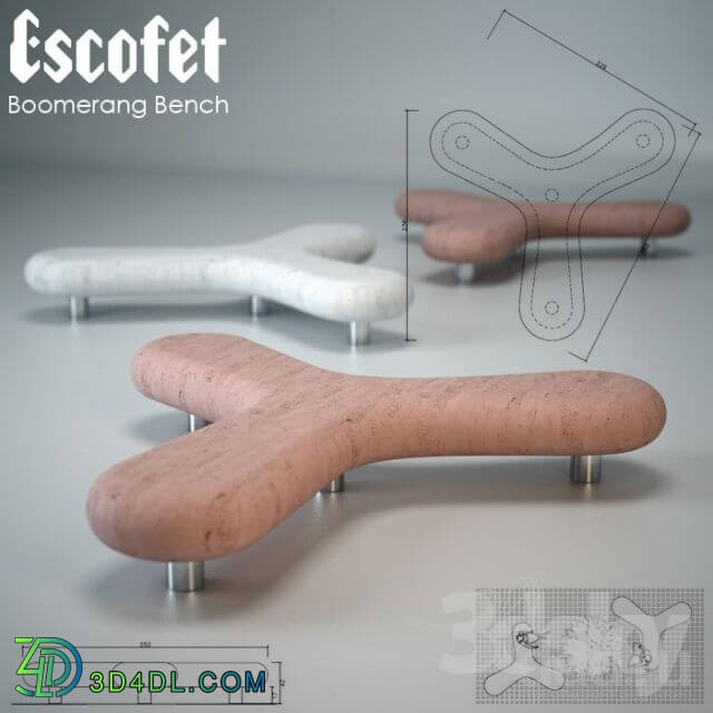 Other architectural elements - Escofet Boomerang Bench