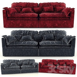 Sofa - modern red black sofa 