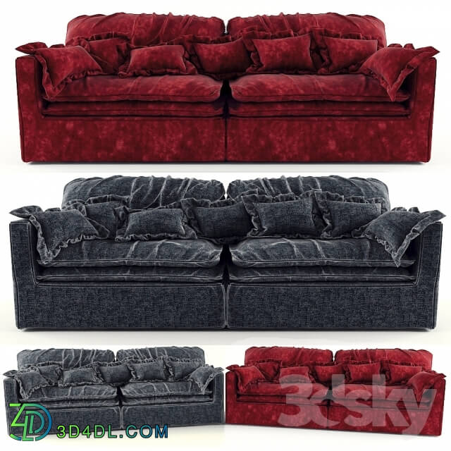 Sofa - modern red black sofa