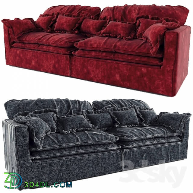 Sofa - modern red black sofa