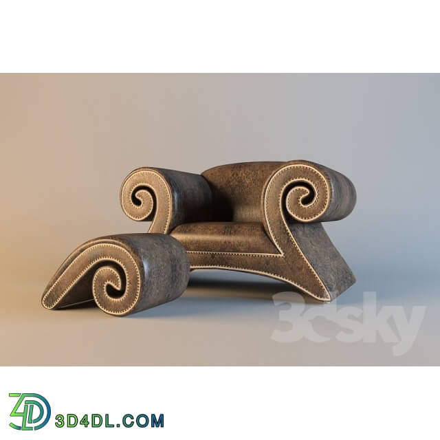 Arm chair - Armchair with puff Chair factory Bretz _Germany_