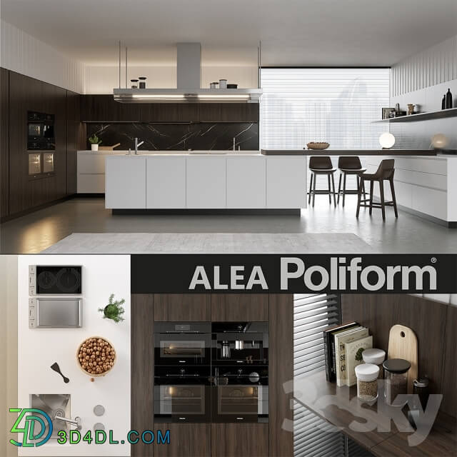 Kitchen - Kitchen Poliform Varenna Alea 4 _vray GGX_ corona PBR_