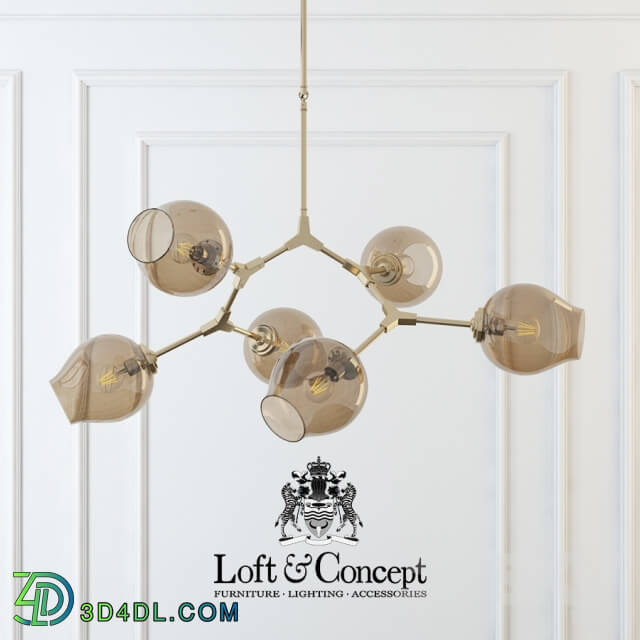 Ceiling light - CHANDELIER LINDSEY ADELMAN BRANCHING BUBBLE CHANDELIER 6 SMOKE