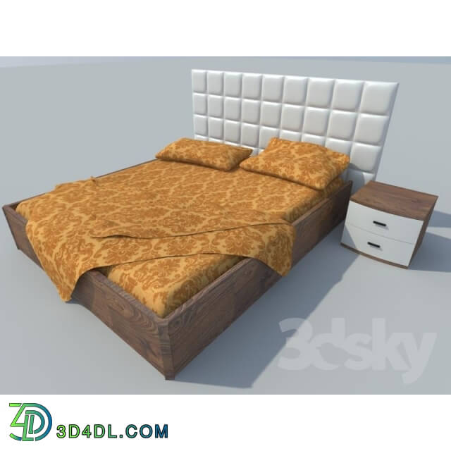 Bed - Bed _ Bedside bed _Scale_