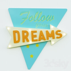 Other decorative objects - Wall Light Follow Your Dreams 