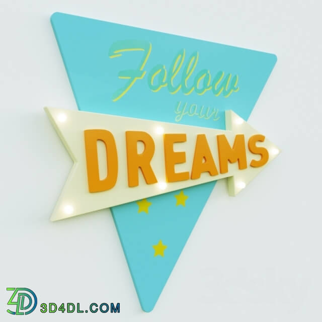 Other decorative objects - Wall Light Follow Your Dreams