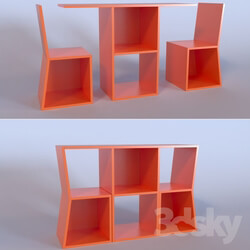 Table _ Chair - Trick - bookshelf transformer from Sakura Adachi 