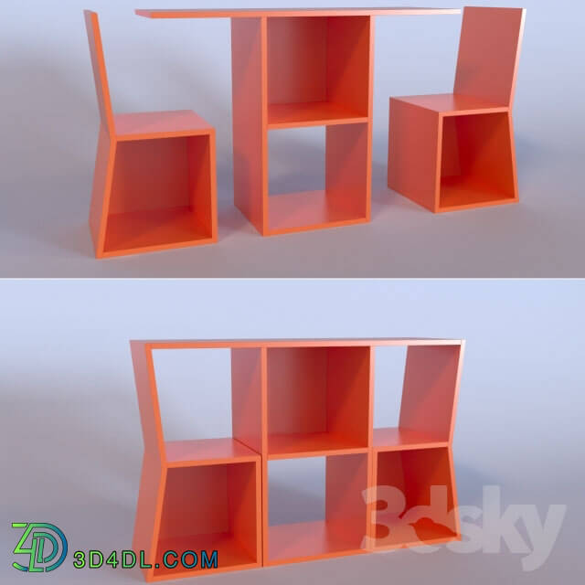 Table _ Chair - Trick - bookshelf transformer from Sakura Adachi