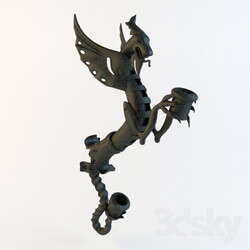 Other decorative objects - Forged dragon. The holder of the torch 