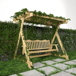 Other architectural elements - Swing for garden_ grass and wall 