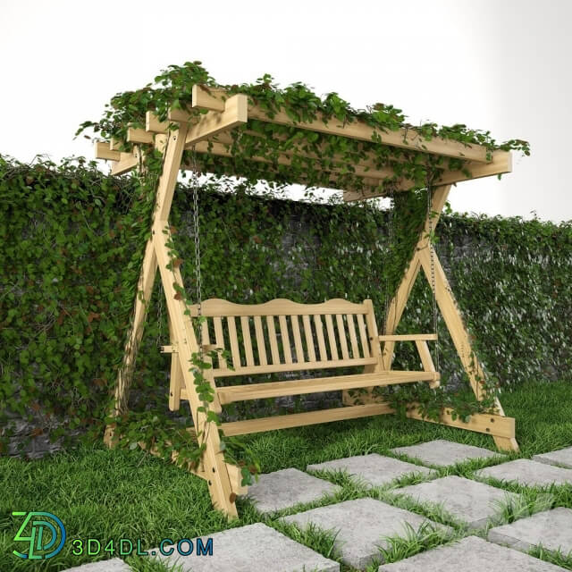 Other architectural elements - Swing for garden_ grass and wall