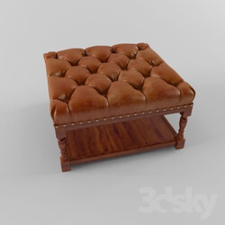 Other soft seating - Club Stool Small - Vintage Leather Cigar v1p-h 01 