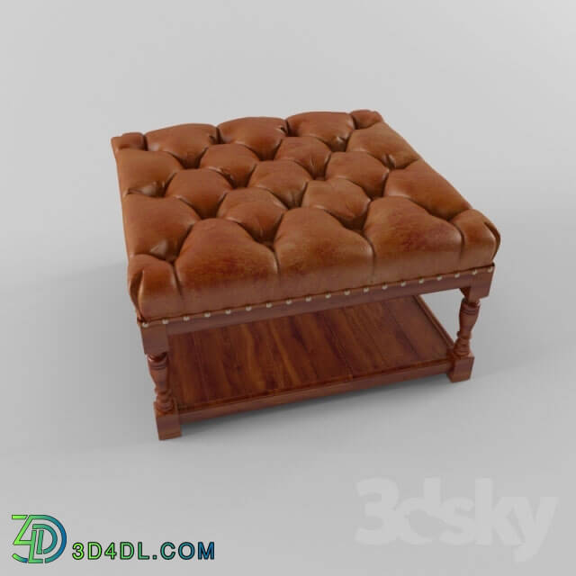 Other soft seating - Club Stool Small - Vintage Leather Cigar v1p-h 01