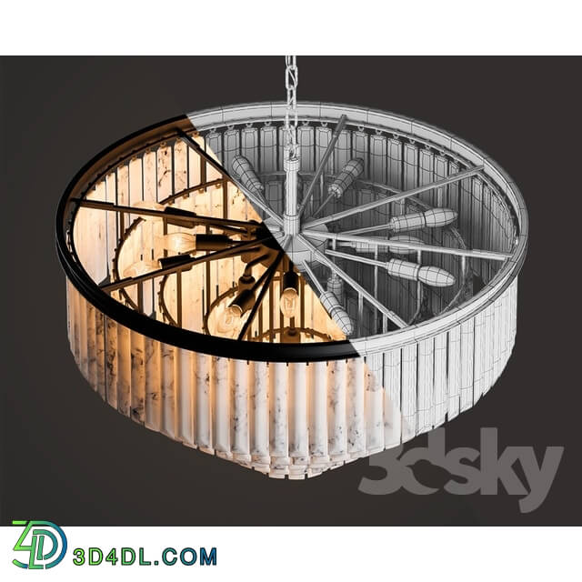 Ceiling light - OM Medium marble chandelier Odeon with five rings_ Odeon Chandelier Marble Medium 5 Rings