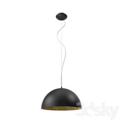 Ceiling light - 94936 Suspension GAETANO 1_ 1x60W _E27__ Ø530_ H1500_ steel_ black_ gold 