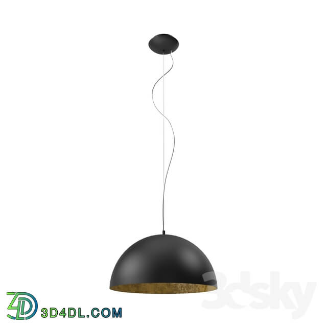 Ceiling light - 94936 Suspension GAETANO 1_ 1x60W _E27__ Ø530_ H1500_ steel_ black_ gold